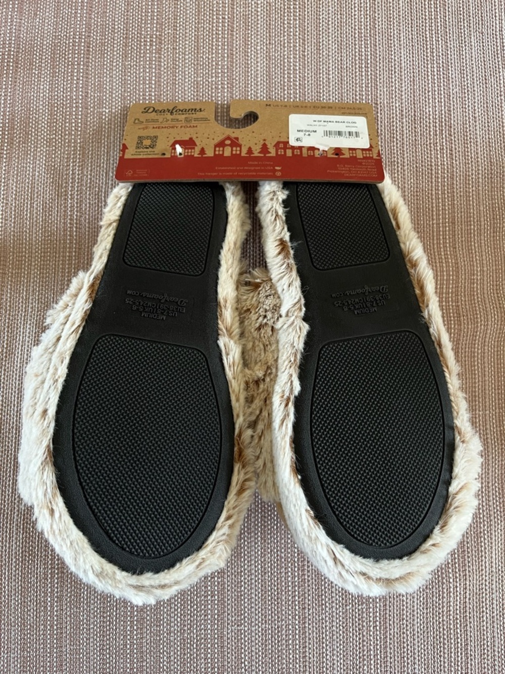 NWT! Dearfoams Mama Bear Clog Slippers Size Medium 7/8 - Picture 3 of 6